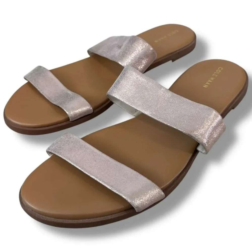 Cole Haan Womens Pink Rose Gold Double Strap Leather Slide Sandals Size 11 - Picture 3 of 10